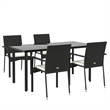 vidaXL Garden Dining Set in Black/Cream White