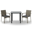vidaXL Garden Dining Set in Black and Gray