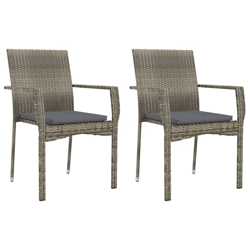 vidaXL Garden Dining Set in Black and Gray
