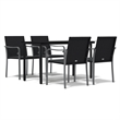 vidaXL Garden Dining Set in Black/Dark Gray
