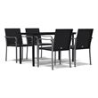 vidaXL Garden Dining Set in Black/Dark Gray