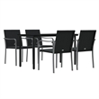 vidaXL Garden Dining Set in Black/Dark Gray