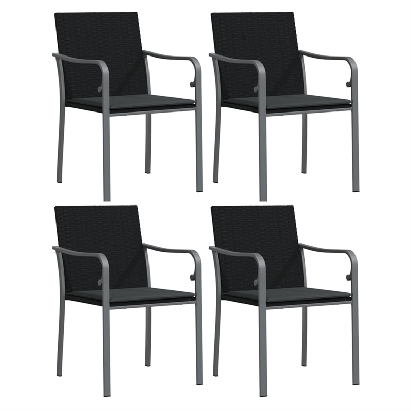 vidaXL Garden Dining Set in Black/Dark Gray