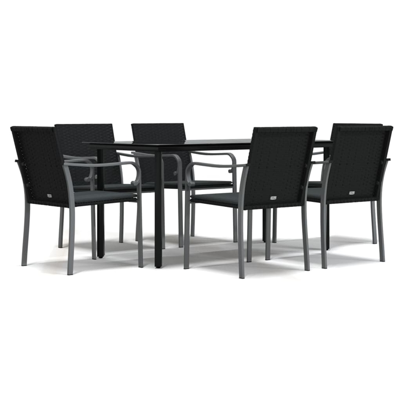 vidaXL Garden Dining Set in Black/Dark Gray