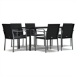 vidaXL Garden Dining Set in Black/Dark Gray