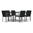 vidaXL Garden Dining Set in Black/Dark Gray