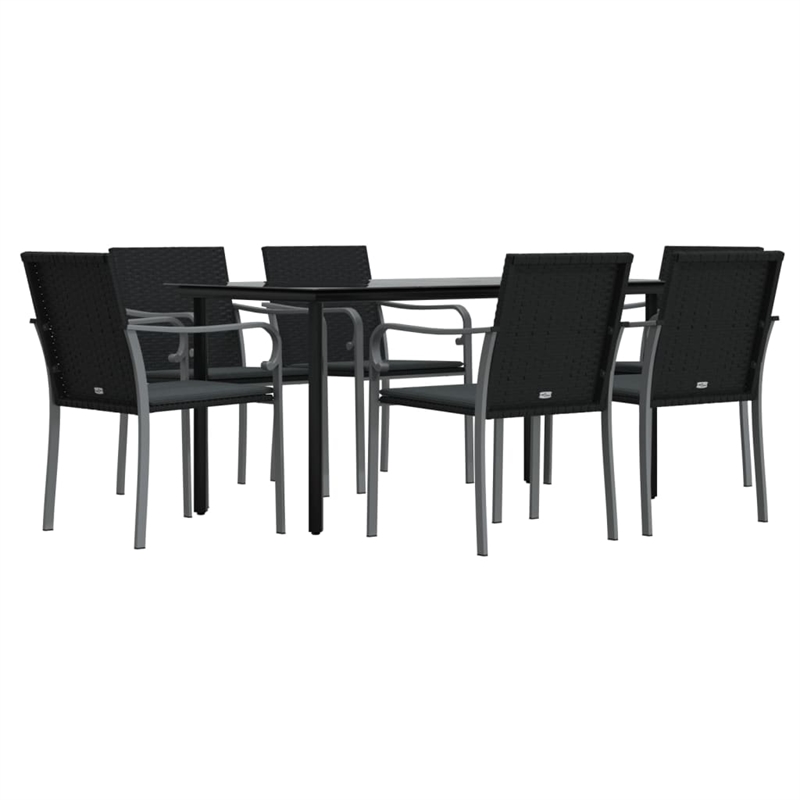 vidaXL Garden Dining Set in Black/Dark Gray
