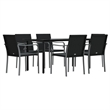 vidaXL Garden Dining Set in Black/Dark Gray