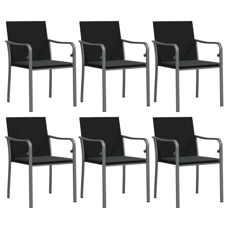 vidaXL Garden Dining Set in Black/Dark Gray