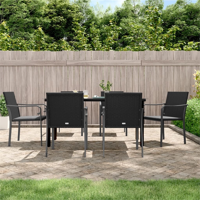 vidaXL Garden Dining Set in Black/Dark Gray
