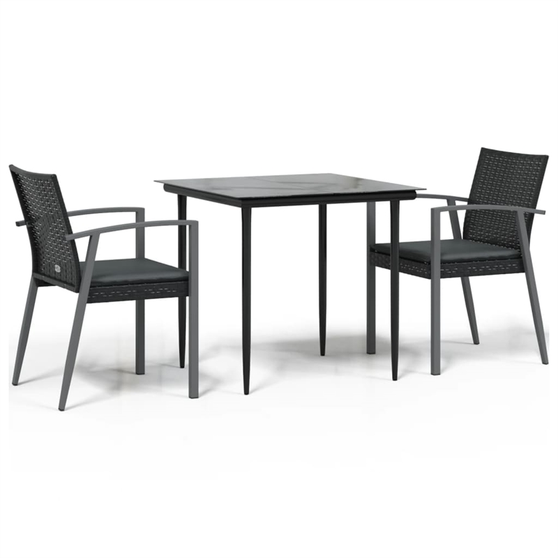 vidaXL Garden Dining Set in Black/Dark Gray