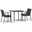 vidaXL Garden Dining Set in Black/Dark Gray