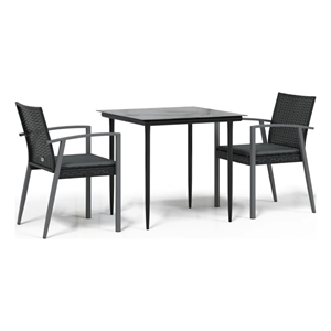 vidaXL Garden Dining Set in Black/Dark Gray