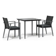 vidaXL Garden Dining Set in Black/Dark Gray