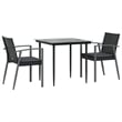 vidaXL Garden Dining Set in Black/Dark Gray