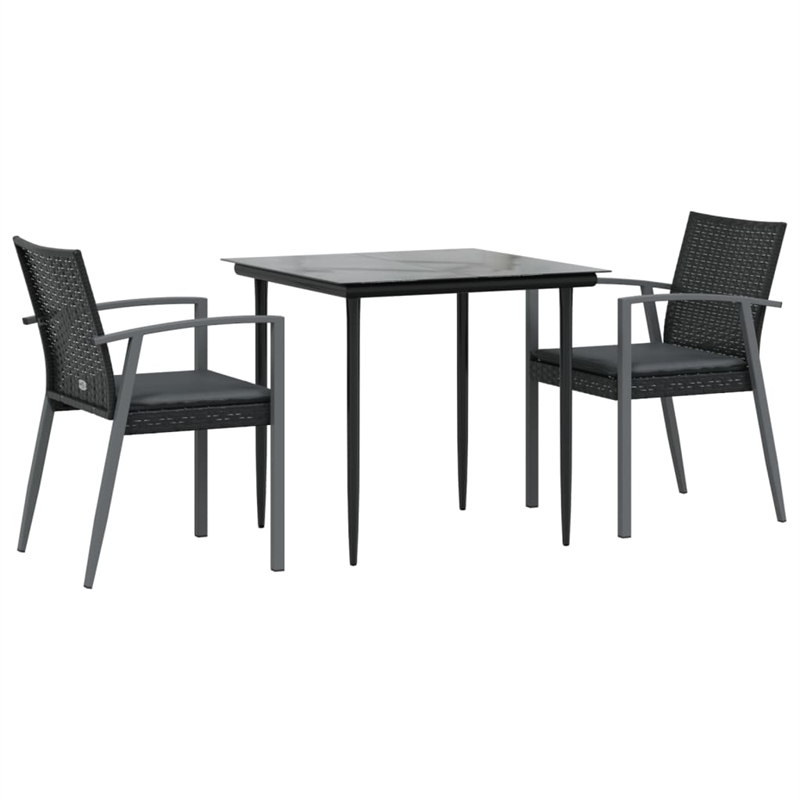 vidaXL Garden Dining Set in Black/Dark Gray