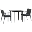 vidaXL Garden Dining Set in Black/Dark Gray