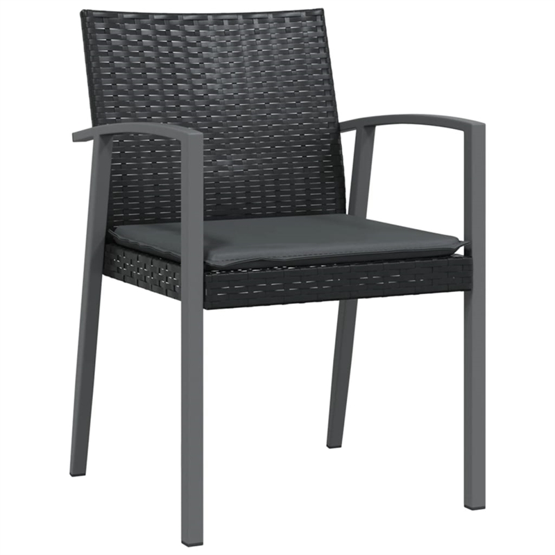 vidaXL Garden Dining Set in Black/Dark Gray