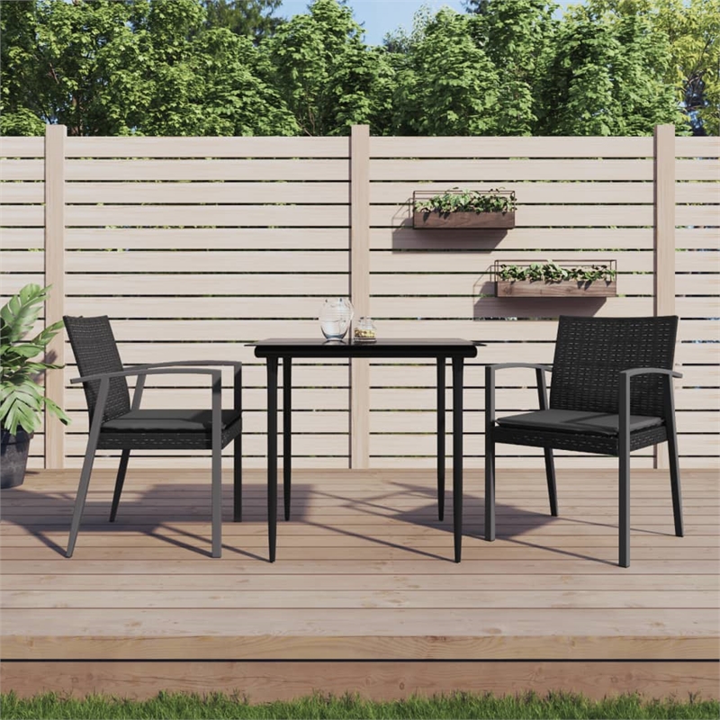 vidaXL Garden Dining Set in Black/Dark Gray