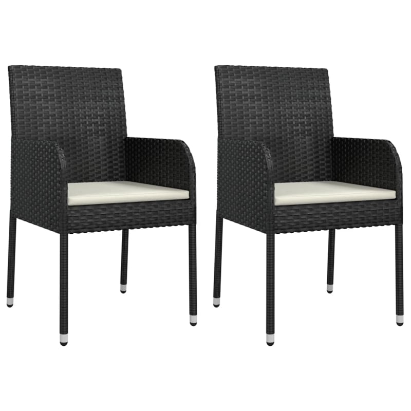 vidaXL Poly Rattan Regular Modular Garden Dining Set in Black
