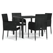 vidaXL Garden Dining Set in Black/Cream White