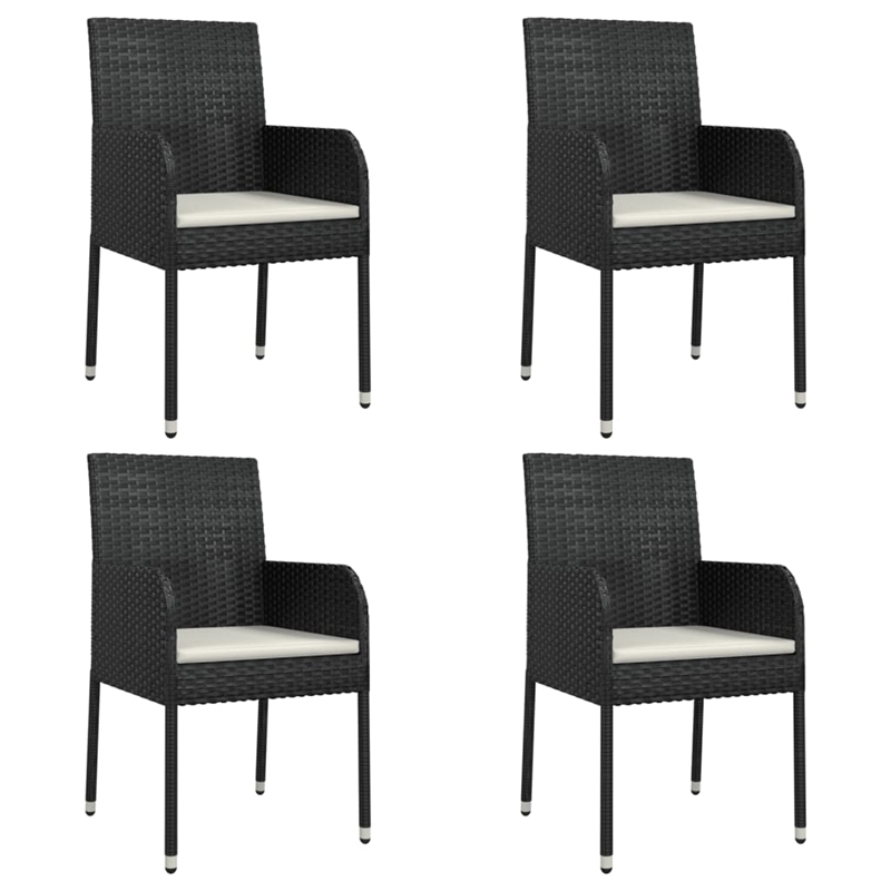 vidaXL Garden Dining Set in Black/Cream White