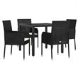 vidaXL Garden Dining Set in Black/Cream White