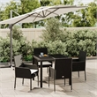vidaXL Garden Dining Set in Black/Cream White