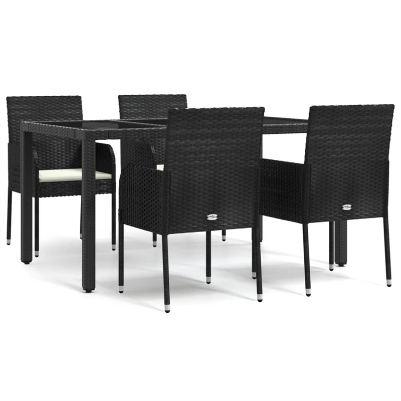 vidaXL Garden Dining Set in Black