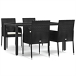 vidaXL Garden Dining Set in Black