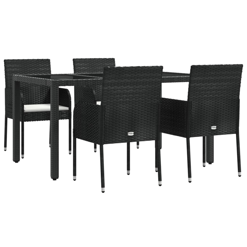 vidaXL Garden Dining Set in Black