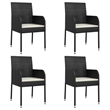 vidaXL Garden Dining Set in Black