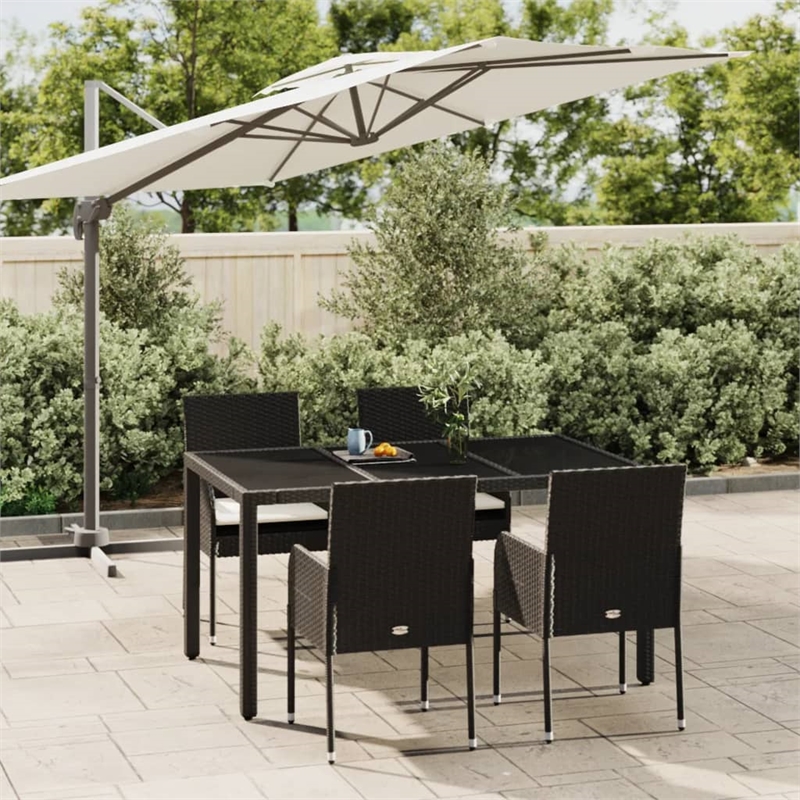 vidaXL Garden Dining Set in Black