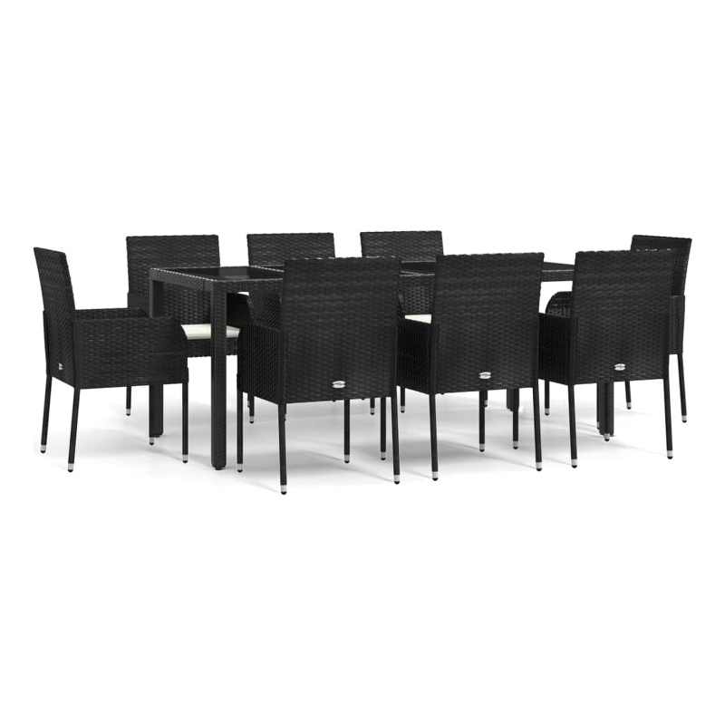 vidaXL Garden Dining Set in Black