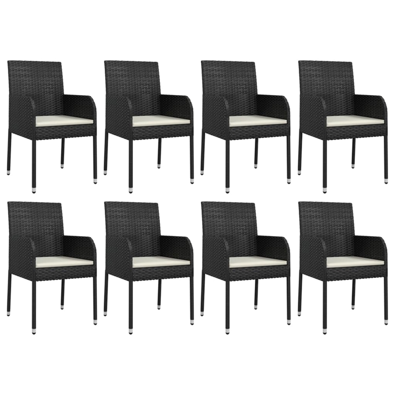 vidaXL Garden Dining Set in Black