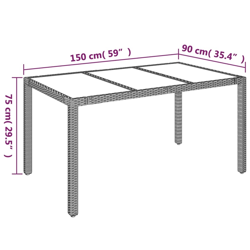 vidaXL Garden Dining Set in Gray Cushion/Dark Gray