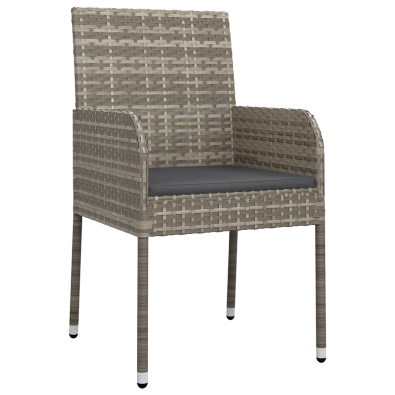 vidaXL Garden Dining Set in Gray Cushion/Dark Gray