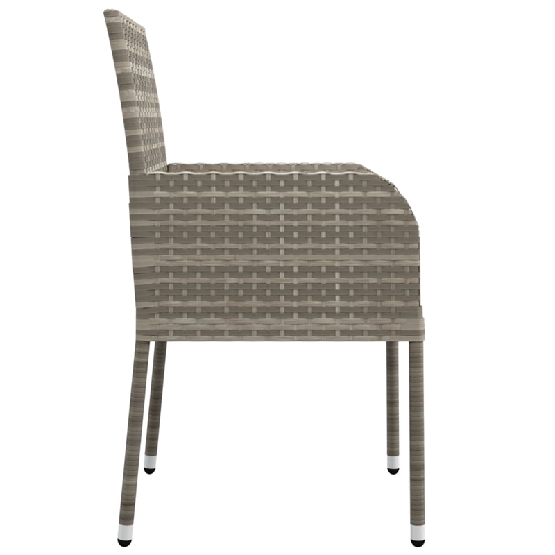 vidaXL Garden Dining Set in Gray Cushion/Dark Gray