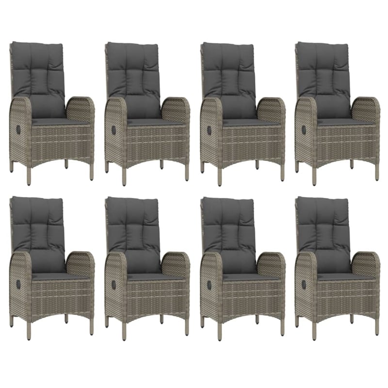 vidaXL PE Rattan Large Garden Dining Set in Gray