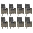 vidaXL PE Rattan Large Garden Dining Set in Gray