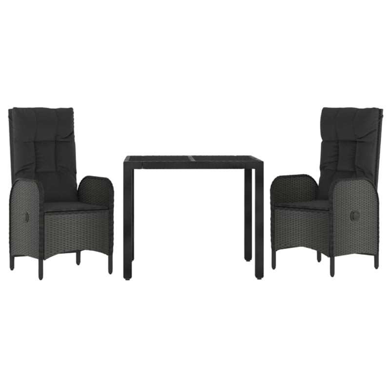 vidaXL PE Rattan Durable Garden Dining Set in Black