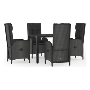 vidaXL Garden Dining Set in Black