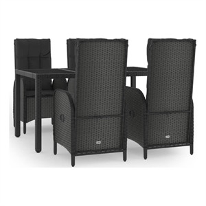 vidaXL PE Rattan Durable Garden Dining Set in Black