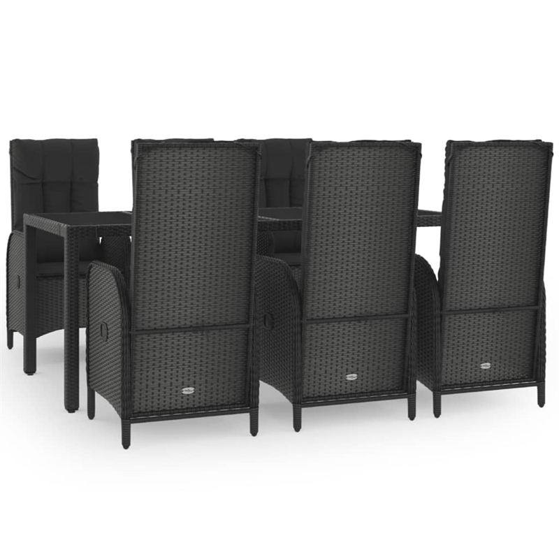 vidaXL PE Rattan Durable Garden Dining Set in Black