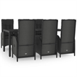 vidaXL PE Rattan Durable Garden Dining Set in Black