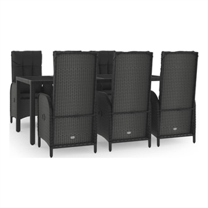 vidaXL PE Rattan Durable Garden Dining Set in Black