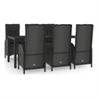 vidaXL PE Rattan Durable Garden Dining Set in Black