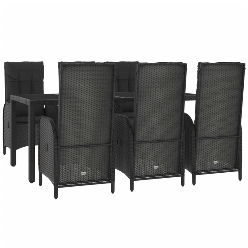 vidaXL PE Rattan Durable Garden Dining Set in Black