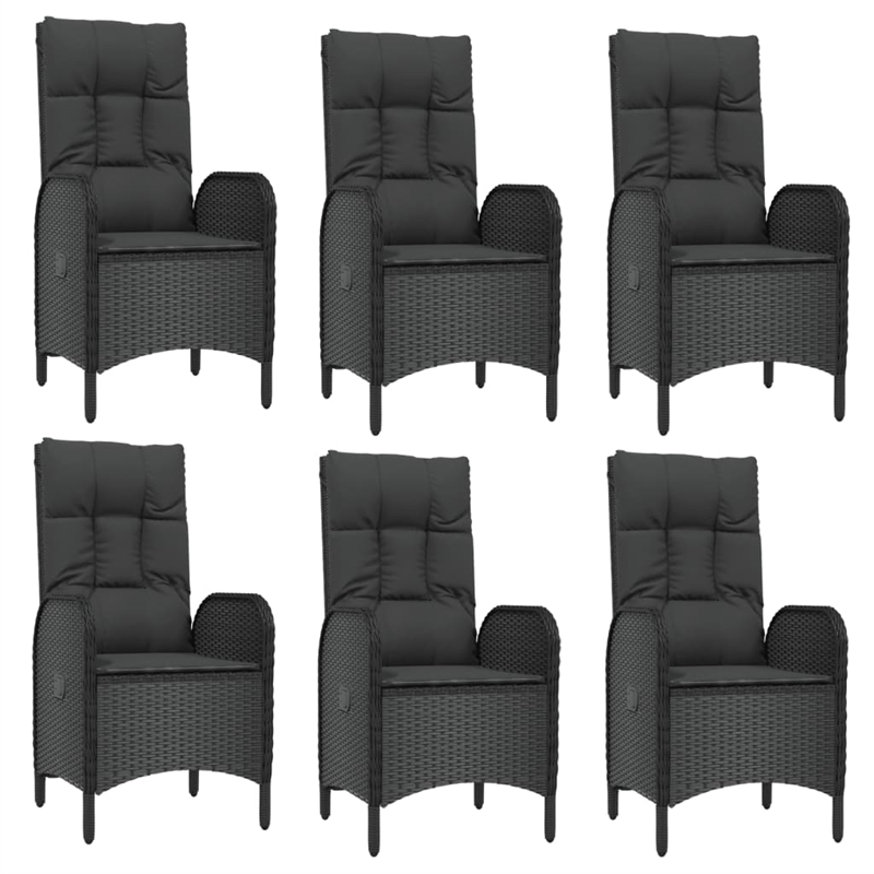 vidaXL PE Rattan Durable Garden Dining Set in Black