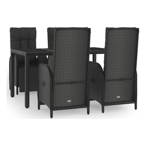 vidaXL Garden Dining Set in Black